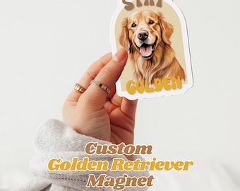 Benutzerdefinierte Golden Retriever Magnet, Golden Retriever Mama, Golden Retriever Kunst, Hundemagnet, Kühlschrankmagnet, Das Leben ist Golden, Benutzerdefinierte Haustier Magnet,