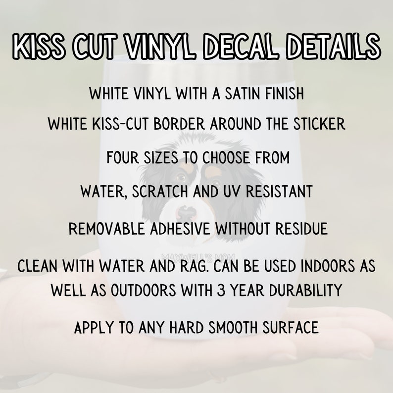 K&ouml;nnte beinhalten: Details zum Vinyl-Aufkleber mit Kiss-Cut. Wei&szlig;es Vinyl mit Satin-Finish. Wei&szlig;er Kiss-Cut-Rand um den Aufkleber. Vier Gr&ouml;&szlig;en zur Auswahl. Wasser-, kratz- und UV-best&auml;ndig. Abl&ouml;sbarer Kleber ohne R&uuml;ckst&auml;nde. Mit Wasser und einem Tuch reinigen. Kann sowohl im Innen- als auch im Au&szlig;enbereich verwendet werden, mit einer Haltbarkeit von 3 Jahren. Auf jede harte, glatte Oberfl&auml;che aufkleben.
