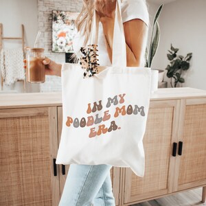 ZYQFN Poodle Mama Canvas Tote Bag For Women, Dogs Lover Gift