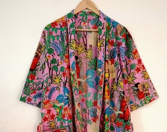 Frida Khalo Robe, Morgenmantel, Einzigartiges Geschenk, Brautjungfer Kleid, Kimono Morgenmantel, Loungewear