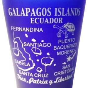 Galapagos Islands Ecuador Cobalt Blue Frosted Shot Glass