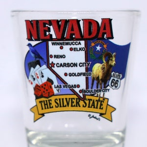 Mappa degli elementi dello stato del Nevada Bicchierino da shot
