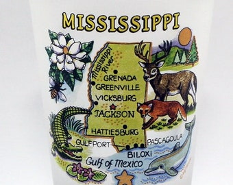 Mississippi Map Frosted Shot Glass