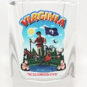 Virginia State Montage Square Shot Glass
