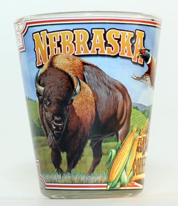 Nebraska State Mural Shot Glass - 2.25" Tall Souvenir Collectible With Wraparound Design