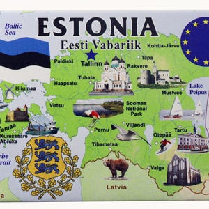Estonia EU Series Souvenir Fridge Magnet 2.5 inches X 3.5 inches