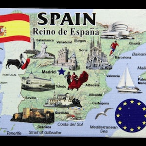Spain EU Series Souvenir Fridge Magnet 2.5 inches X 3.5 inches