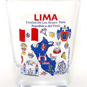 Lima Peru Landmarks And Icons Collage Shot Glass
