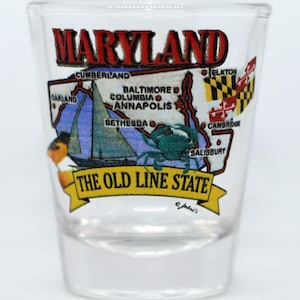 Maryland State Elements Map Schnapsglas