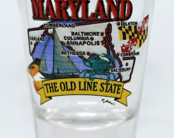 Maryland State Elements Map Shotglas