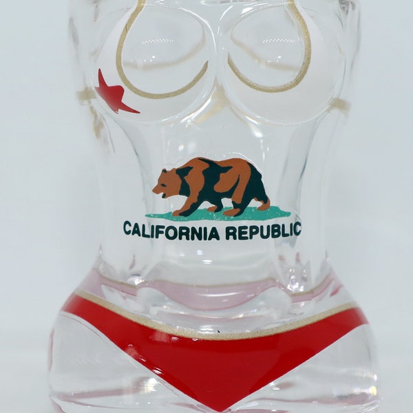 California Full Bikini Shaped Bear Flag Shot Glass