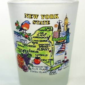 New York Map Frosted Shot Glass