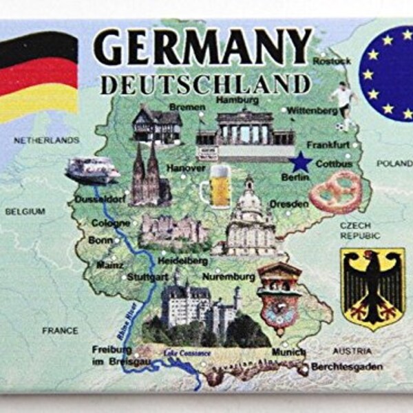 Germany EU Series Souvenir Fridge Magnet 2.5 Inches X 3.5 Inches