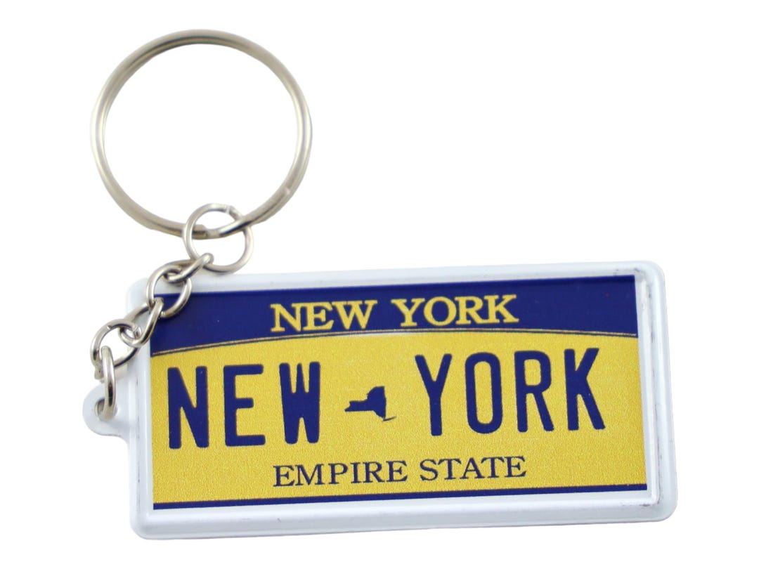 #1 Mom New York Souvenir License Plate - Empire State Gold & Blue Design