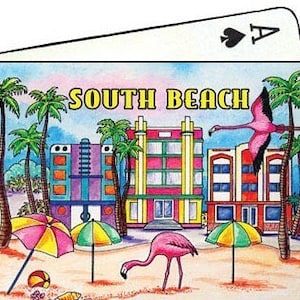 South Beach Florida - Cartes à jouer souvenirs à collectionner