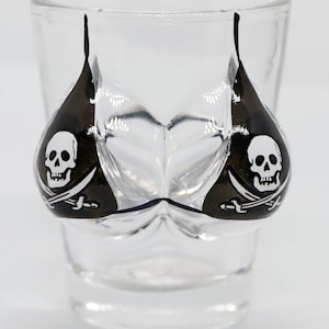 Pirate Flag Bikini Bust 3D Shot Glass