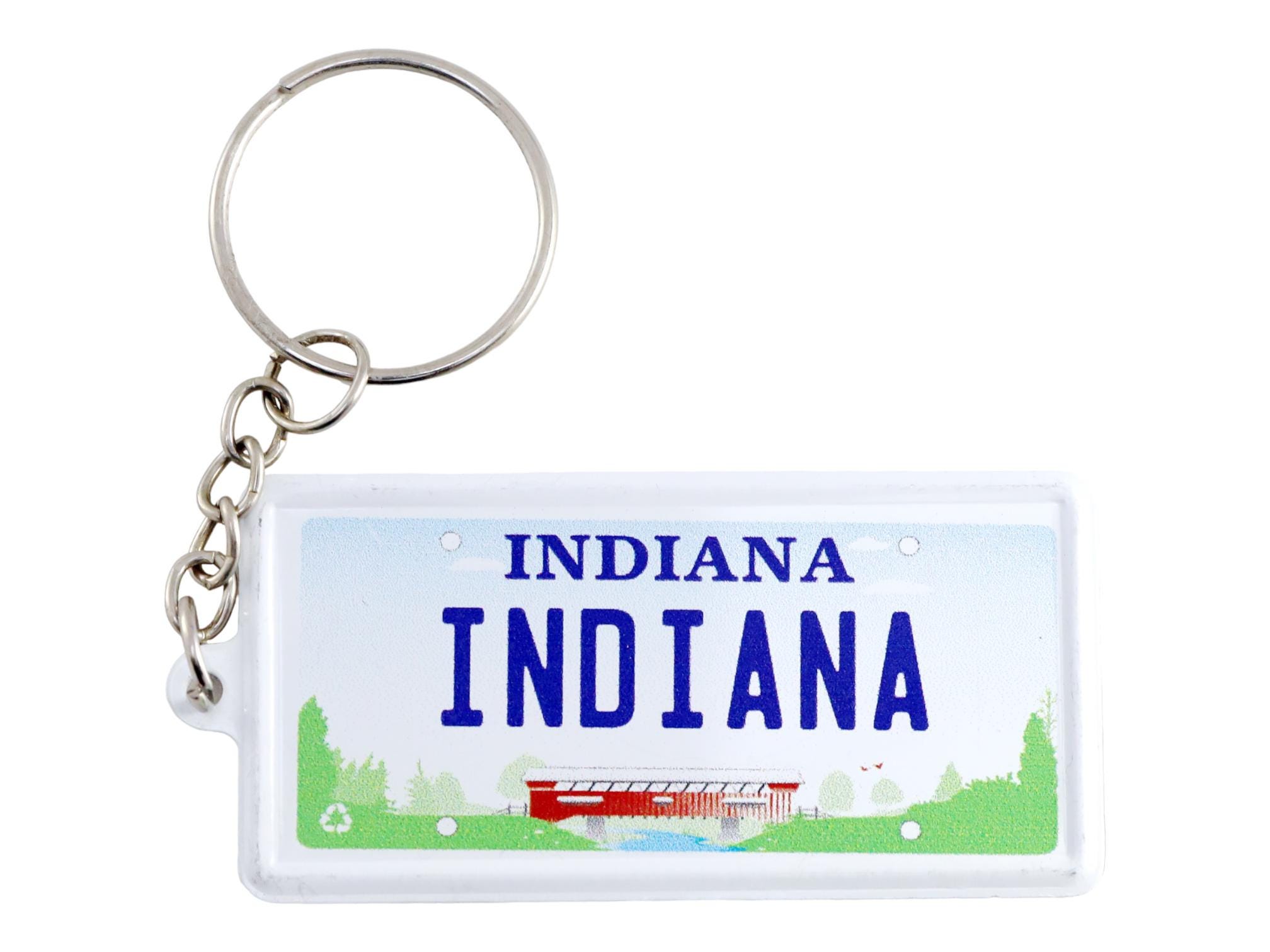 Indiana License Plate Aluminum Ultra-slim Rectangular Souvenir Keychain ...