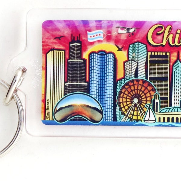 Chicago Souvenir Keychain Etsy