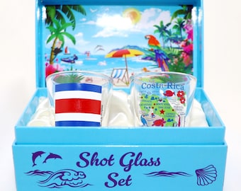Costa Rica Central America Boxed Shot Glass Set (Set Of 2)