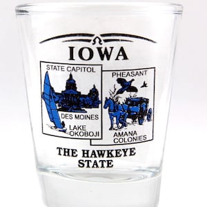 Iowa State Scenery Blue New Shot Glass