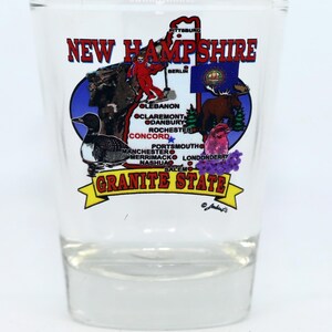 New Hampshire State Elements Map Schnapsglas