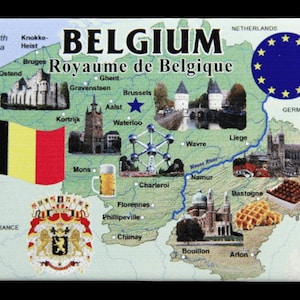 Belgium EU Series Souvenir Fridge Magnet 2.5 inches X 3.5 inches