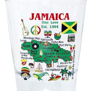 Jamaica Landmarks And Icons Collage Shot Glass