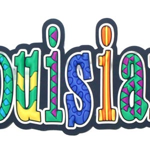 Louisiana Festive Multicolor Letters Fridge Souvenir Magnet