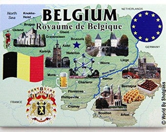 Belgium EU Series Souvenir Fridge Magnet 2.5 Inches X 3.5 Inches