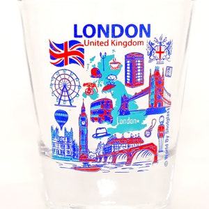 London England Landmarks and Icons Collage Shot Glass