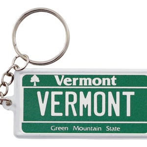 Vermont License Plate Aluminum Ultra-Slim Rectangular Souvenir Keychain 2.5" X 1.25"x 0.06"