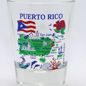 Puerto Rico Map Shot Glass
