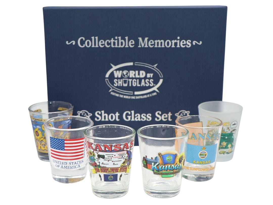 Kansas United States USA Souvenir Boxed Shot Glass Set (set of 6) - Etsy