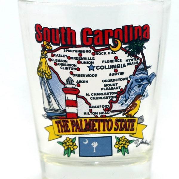 Bicchiere Shot Da Collezione Massachusetts State Elements Map In Vetro 5,7 Cm