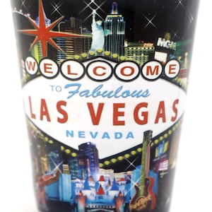 Las Vegas Nevada City Collage Black Shot Glass