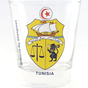 Tunisia Coat Of Arms Shot Glass