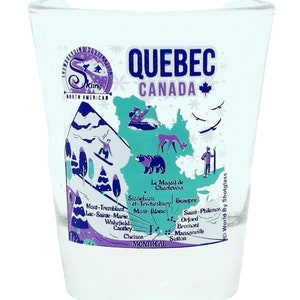 Quebec Canada North American Skiing and Snowboarding Destinations Shot Glass