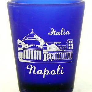 Naples (Napoli) Italy Cobalt Blue Frosted Shot Glass