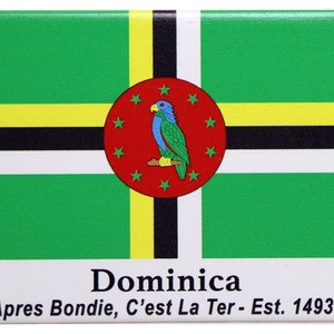 Dominica Flag Caribbean Fridge Collector&#39;s Souvenir Magnet 2.5&quot; X 3.5&quot;