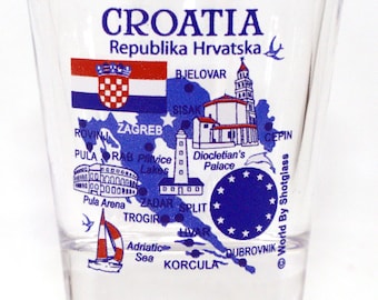 Kroatien EU Serie Wahrzeichen und Symbole Schnapsglas