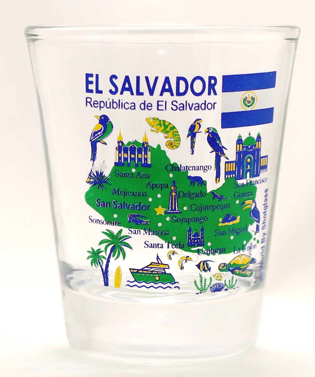 Bangkok Thailandia Luoghi d'interesse e icone Collage Shot Glass - Italia