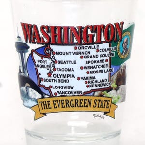 Shotglas met kaart van Washington State Elements