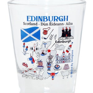 Edinburgh Scotland Landmarks And Icons Collage Shot Glass