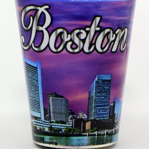 Boston Massachussetts Lavender Skyline Shot Glass