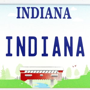 Indiana License Plate Fridge Collector's Souvenir Magnet 2.5" X 3.5