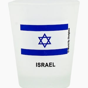 Israel Flag Frosted Shot Glass