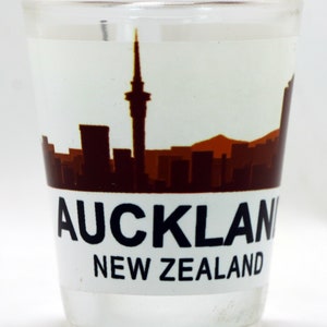 Auckland New Zealand Sunset Skyline Shot Glass