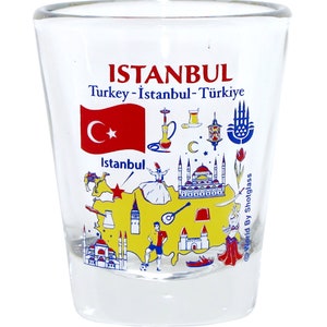 Istanbul Turkey Landmarks And Icons Collage Shot Glass