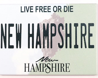 New Hampshire License Plate Fridge Collector's Souvenir Magnet 2.5" X 3.5"