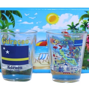 Curacao Caribbean Boxed Shot Glass Set (Set of 2)